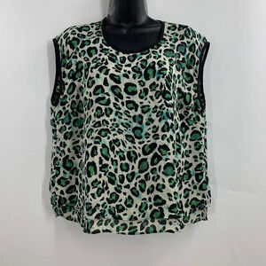 CAbi Women's Jungle Top Cheetah Leopard‎ Tank Sleeveless Blouse Size M